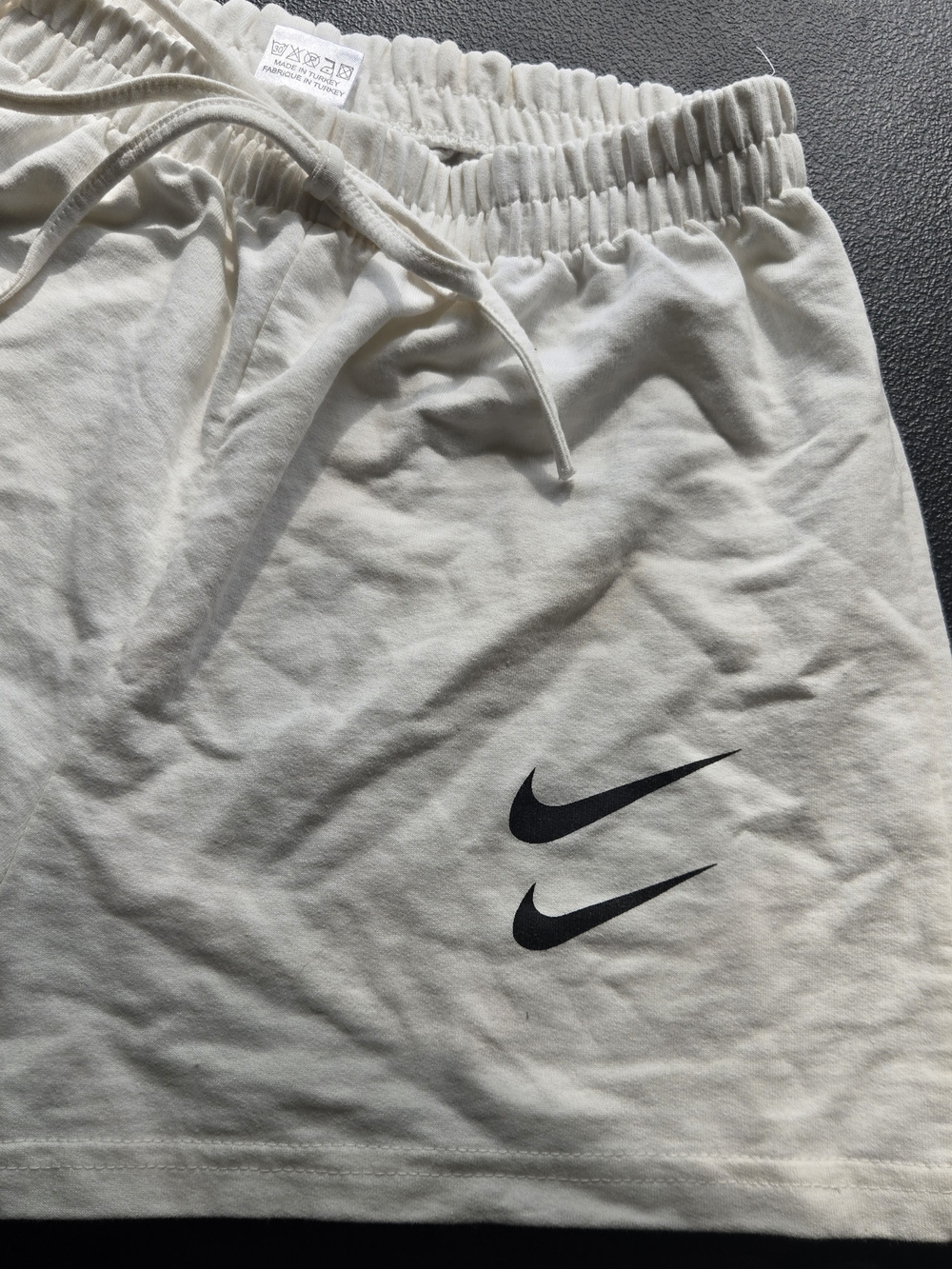 Nike Women's Shorts Sportswear Double Swoosh Size L Drawstring Athletic ware Run - Picture 2 of 9